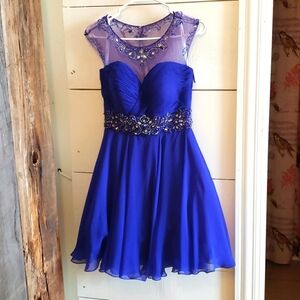 Tony Bowls Blue Dress with Sparkles